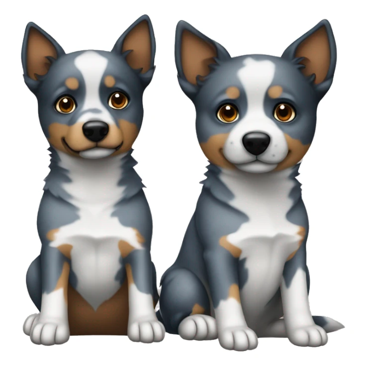 2 blue heeler dogs sitting next to each other sticker