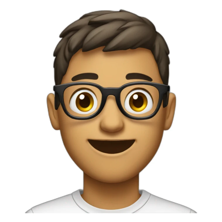 JOVEN DE 17 AÑO CON LENTES MIRANDO A LA CAMARA FIJAMENTE sticker