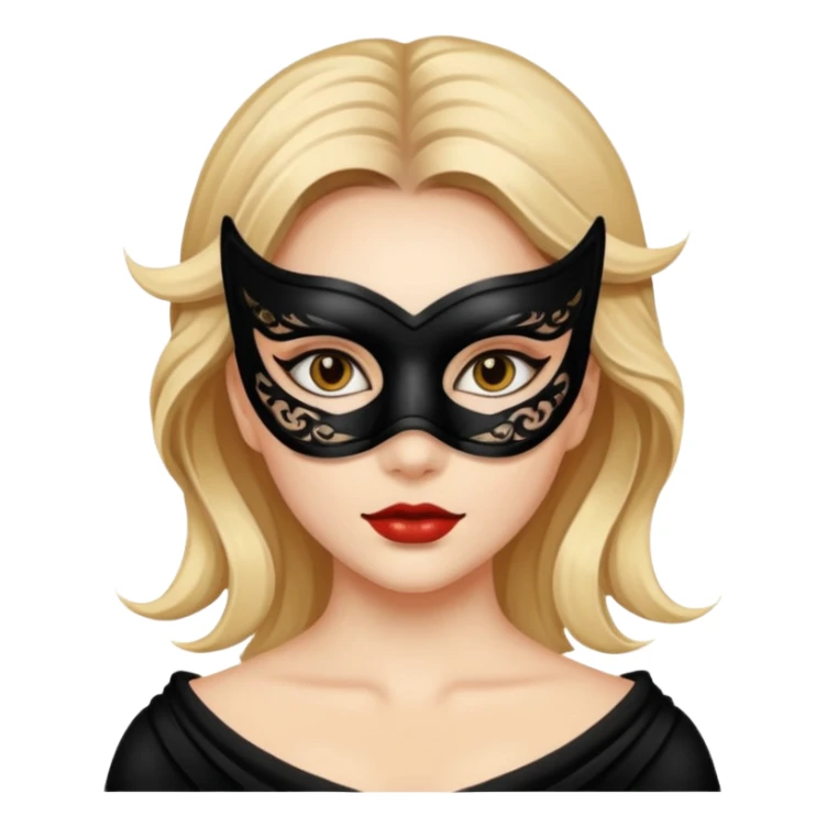 a beautiful girl wearing mask sticker