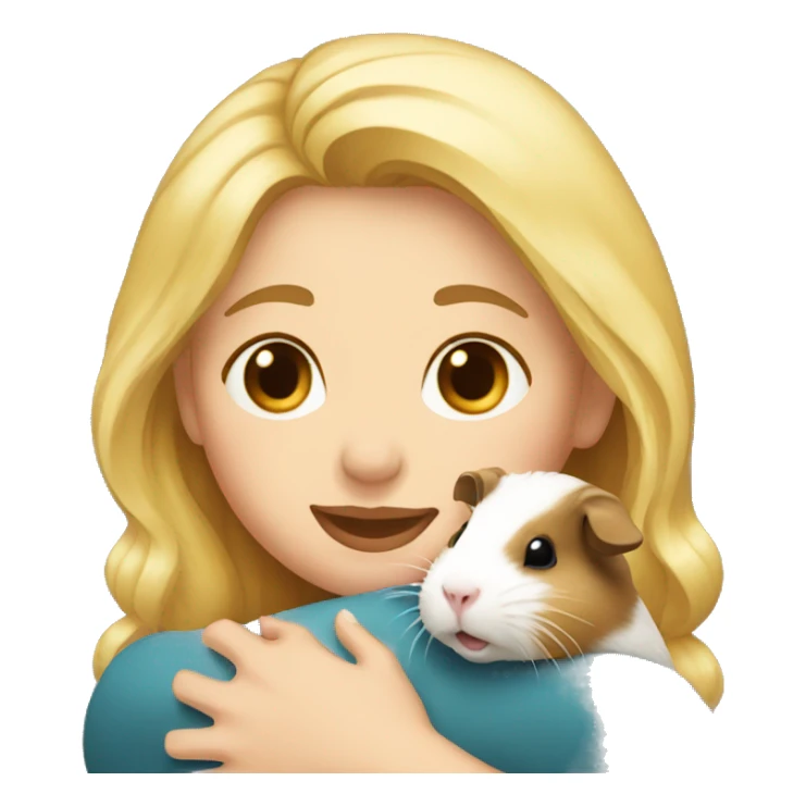 Blonde Woman hugging a guineapig sticker