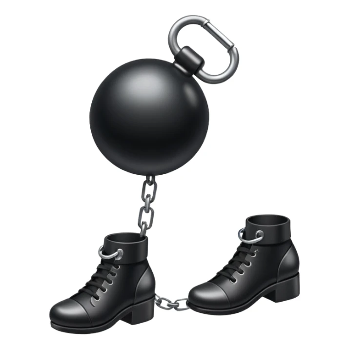 ball and chain with ankle cuff sleek black¨ sticker