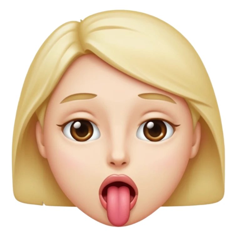 face with eyes rolled up, tongue hanging out, blushed sticker