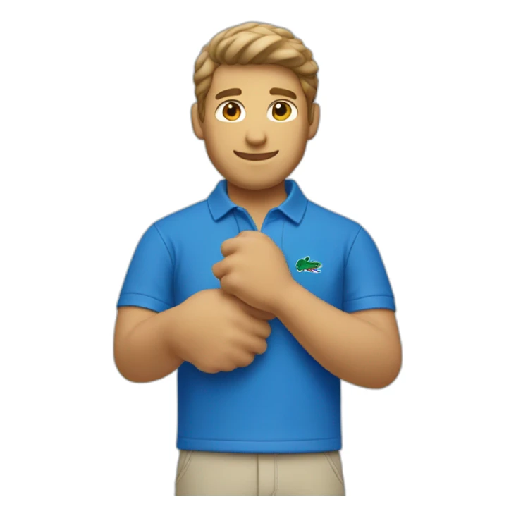 Lacoste white friends man with blue polo shirt sticker