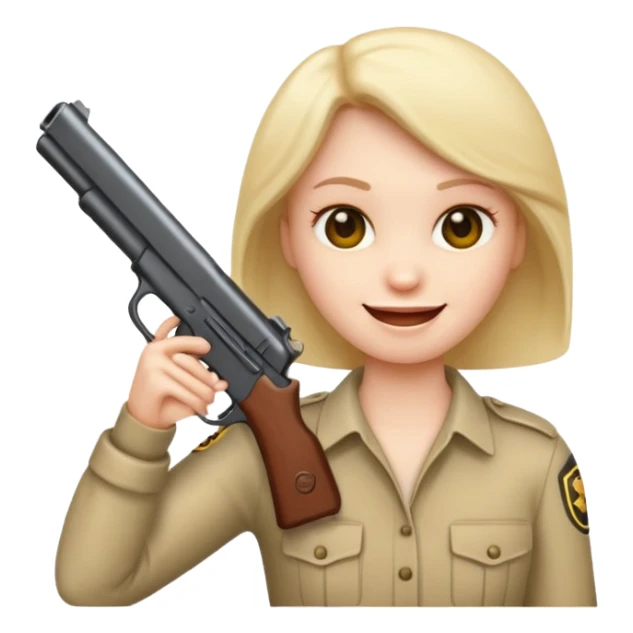 Emoji smiling and holding gun to its head sticker
