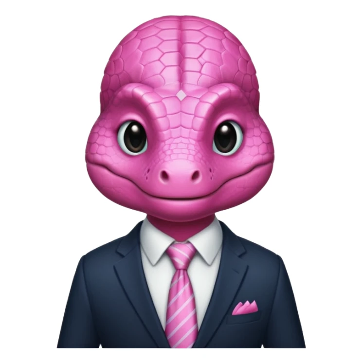 cute pinkreptile with tie & suit sticker