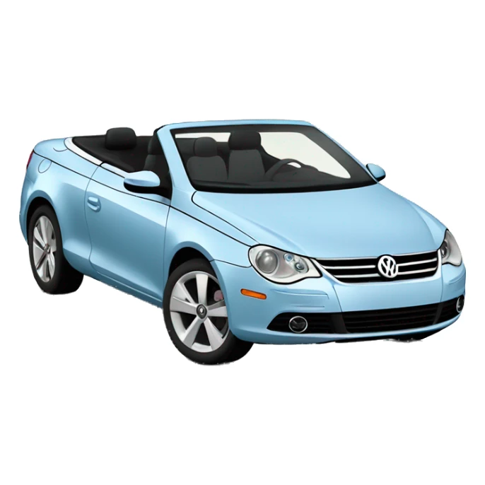 2008 light blue volkswagen eos convertible with cream interior sticker