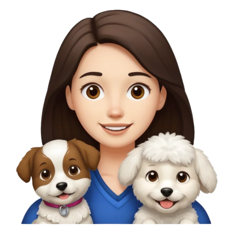 scottish man with stubble, brunette woman and white fluffy dog sticker