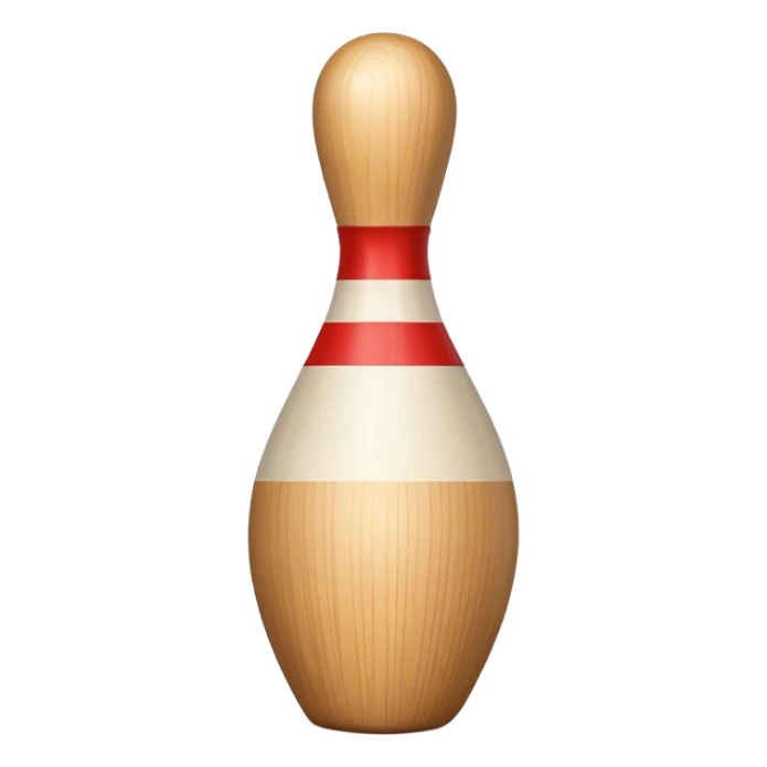 a wooden bowling pin sticker