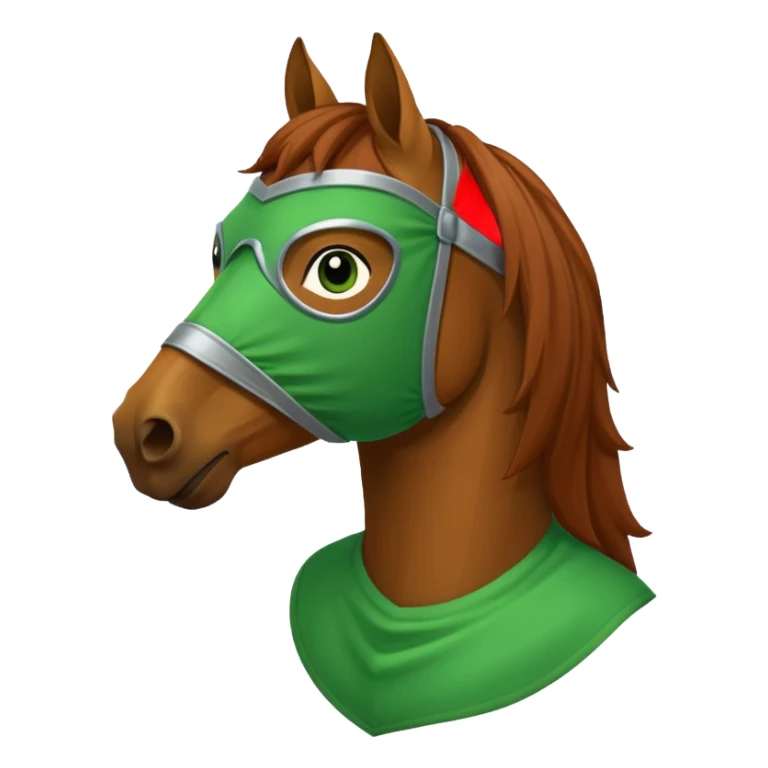 horse with green mask and shirt sticker
