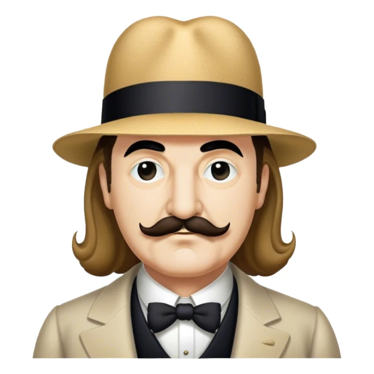 Hercule poirot with long hair sticker
