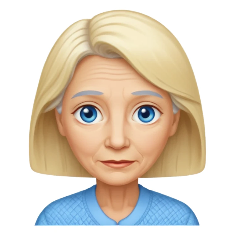 sarışın mavi gözlü yaşlı kadın sticker