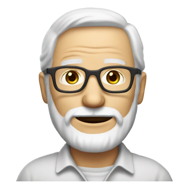 62 years blond old man with a very light beard with lunettes 3/4 view sticker