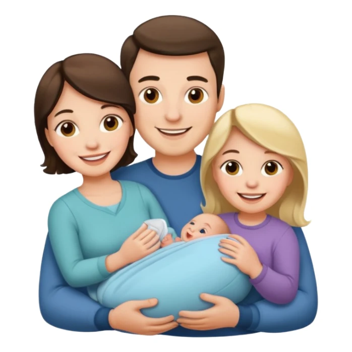 husband wife baby sticker