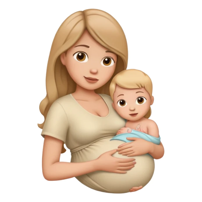 Pregnent woman with baby sticker