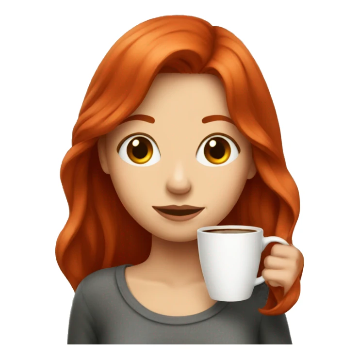 Red head girl with coffee sticker