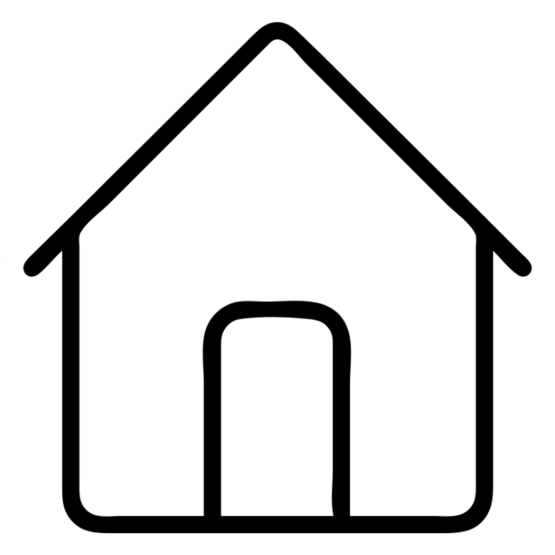 simple home house with roof and door sticker