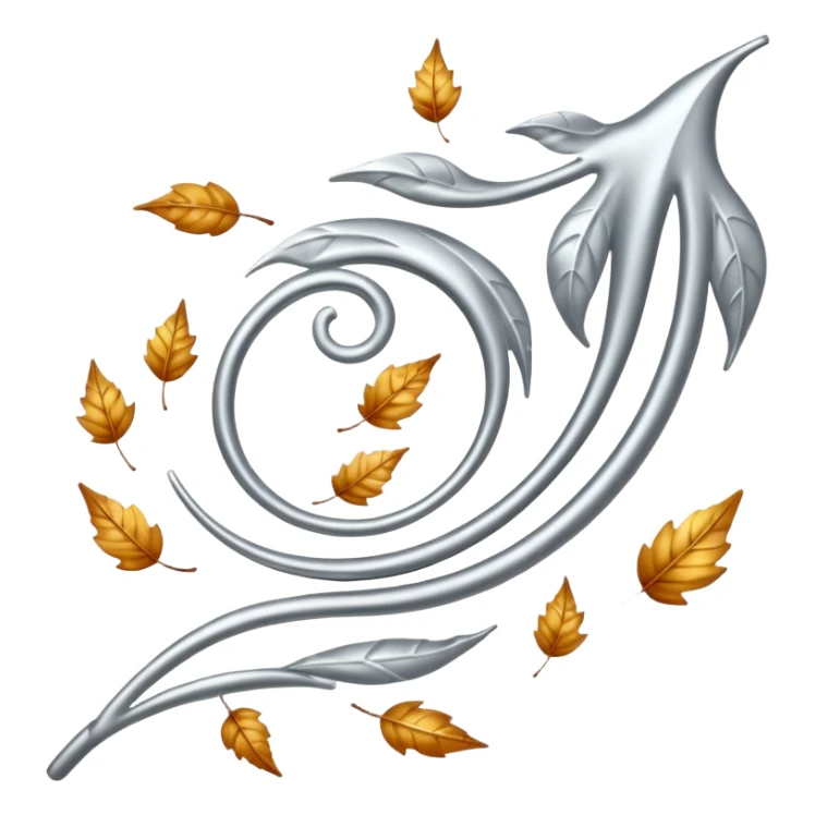 Falling 2 leaves made of silver 🍃 sticker