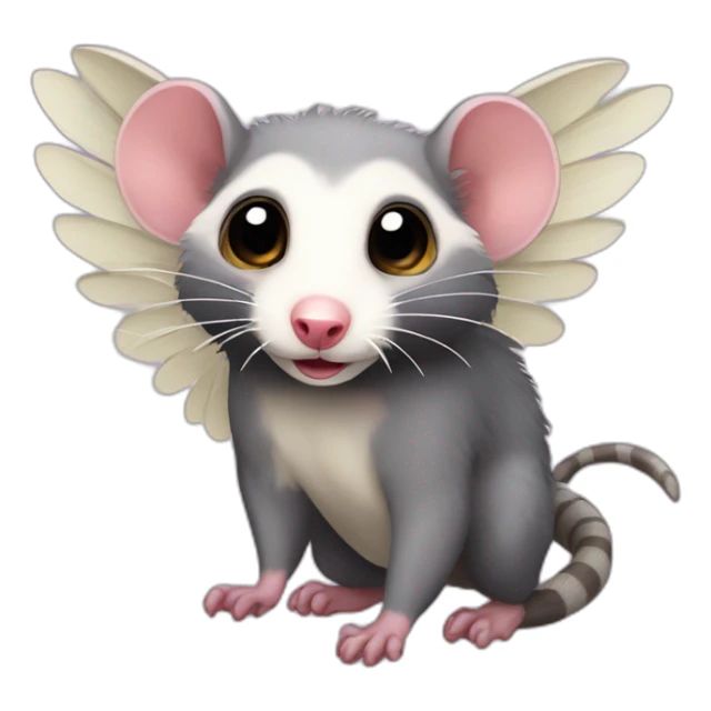 Adult wild opossum with wings  sticker