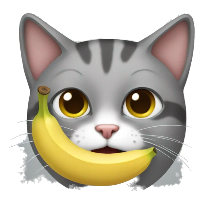 Cat eating a banana sticker