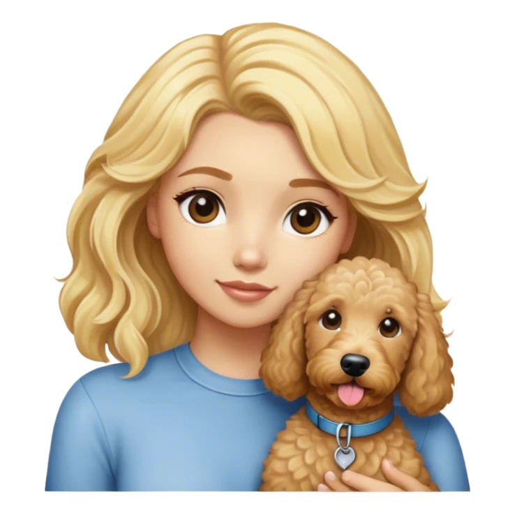 Goldendoodle with blonde girl sticker
