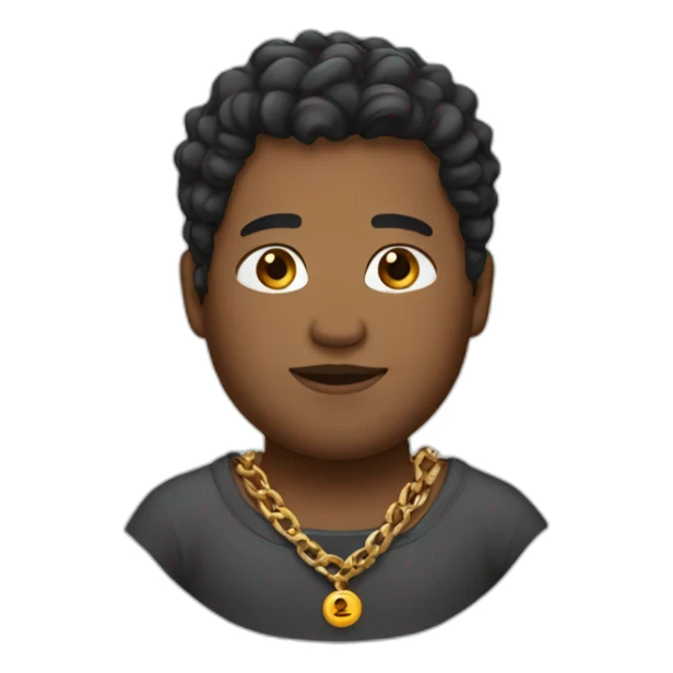 man Brown skin, chubby,gradient cut hair, chain around his neck sticker