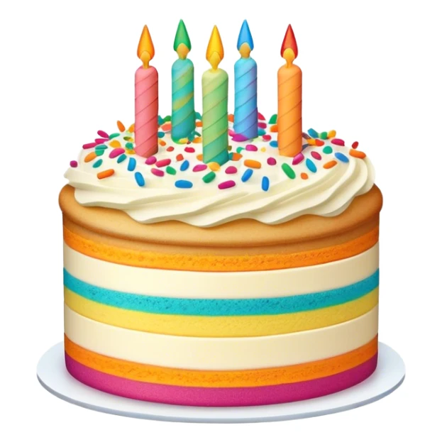 Vanilla buttercream cake with rainbow sprinkles  sticker