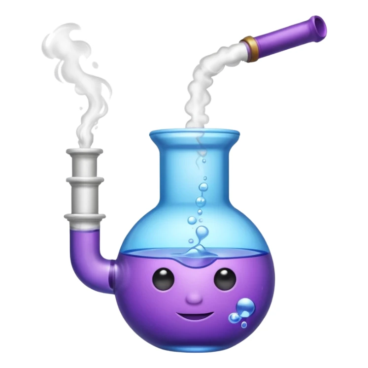 Purple Bong blue water smoking sticker
