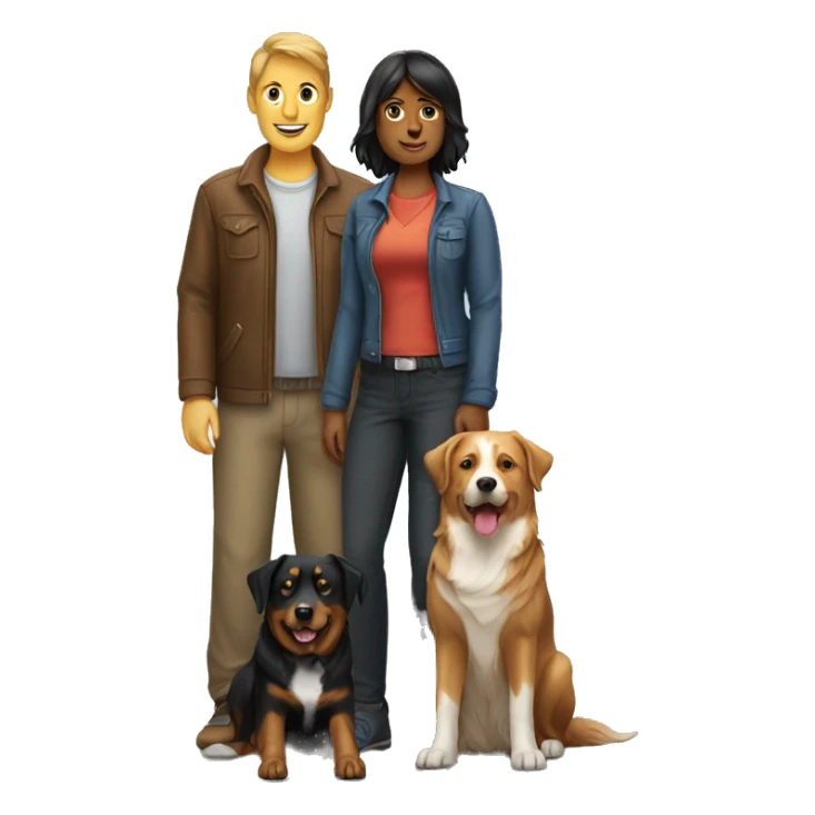 man woman with Collie Rottweiler dog sticker
