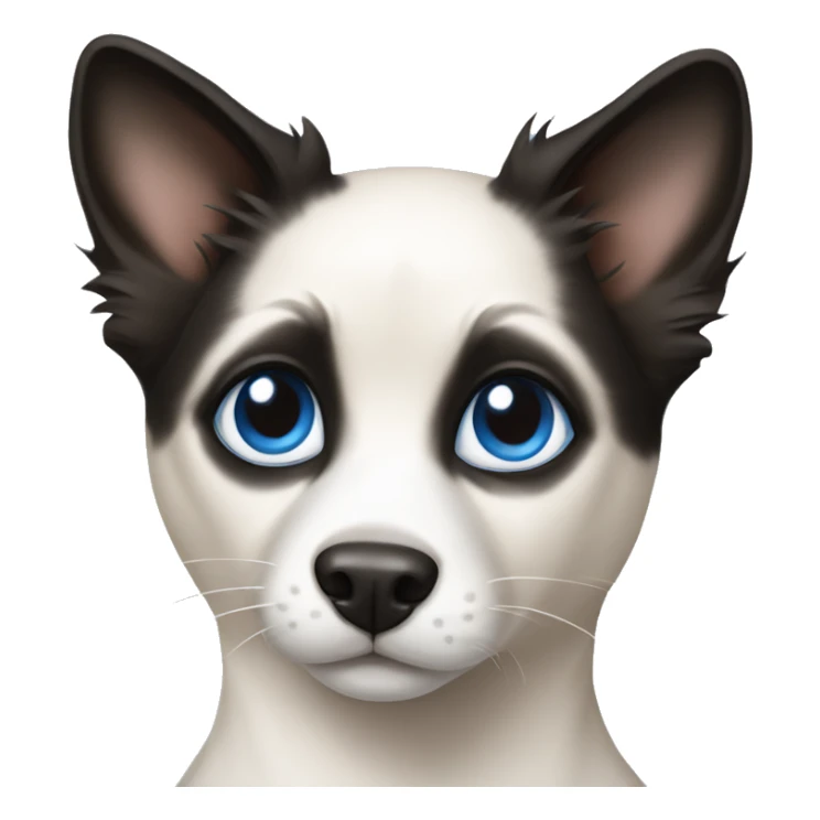 Siamese cat with blue eyes and black border collie sticker