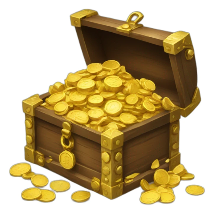 treasure box with gold and coins sticker