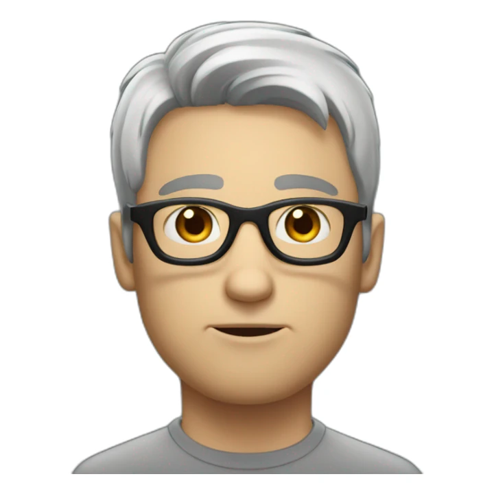 hopeless white man with glasses and black Sparse hair sticker