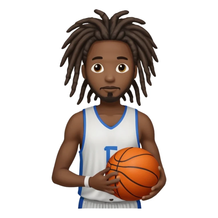 Black guy with dreads that’s holding a basketball sticker
