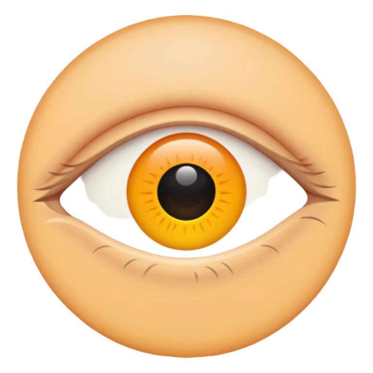 iOS emoji, minimal eye symbol, circle with dot, flat sticker