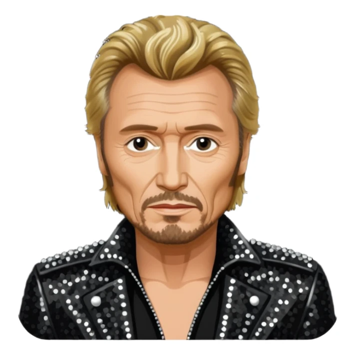 Johnny Hallyday with black sequin outfit sticker