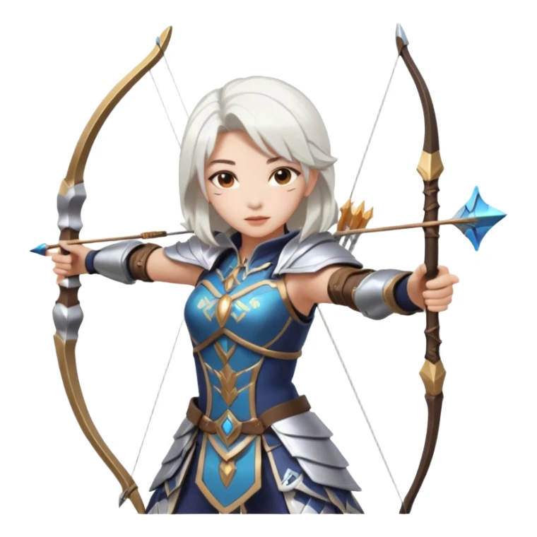 Mobile  legends  girl in icon shooting an arrow  hair white sticker