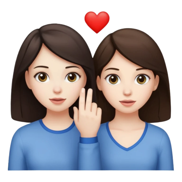 Brunette girl picking up another brunette girl  sticker