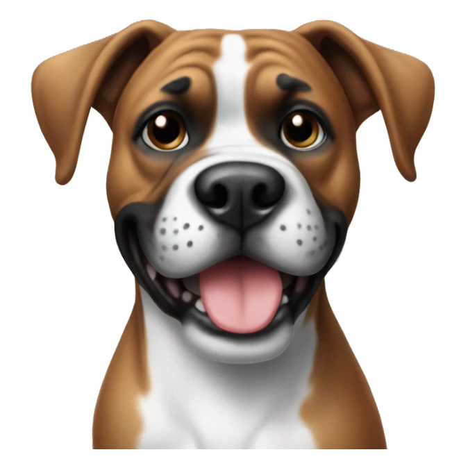 Dog boxer black and white with smile  sticker