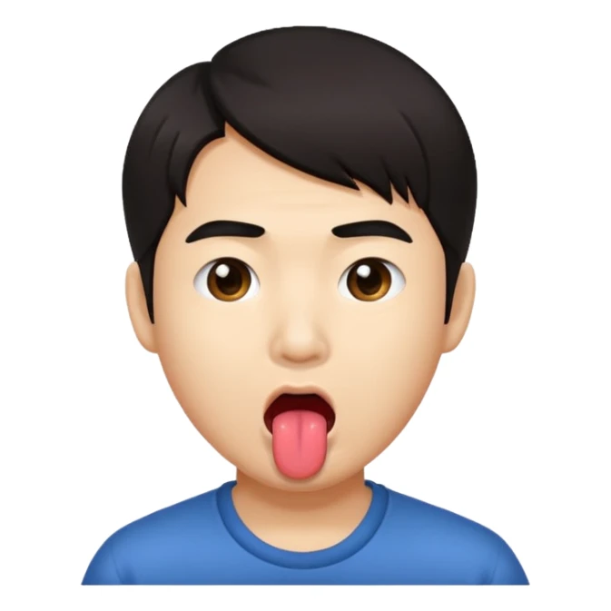 An Asian guy sticking out his tongue  sticker