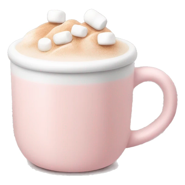 Light Pink mug of latte with marshmallows  sticker