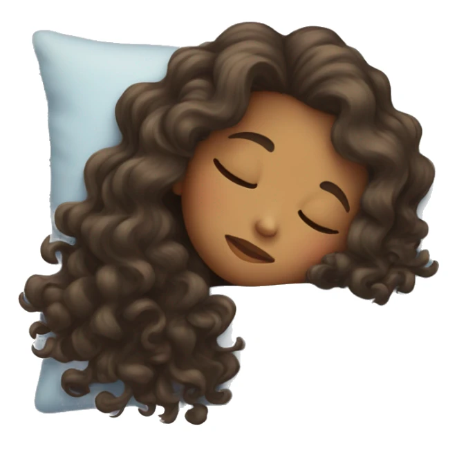 Girl with long curly hair sleeping sticker