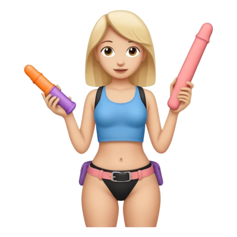 Strap on with dildo attached around waist sticker