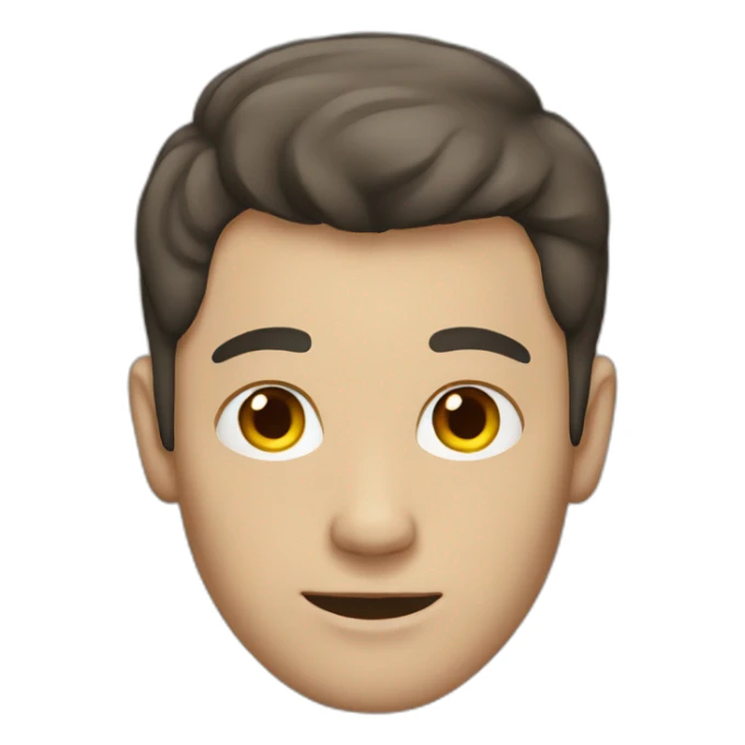 shaved white man with dark brown hair sticker