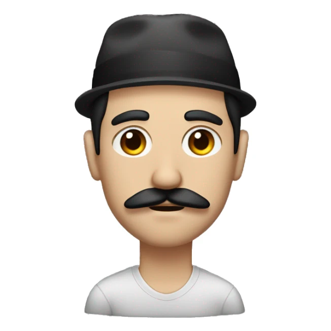 dark hair dark eyes man with mustache sleep hat sticker