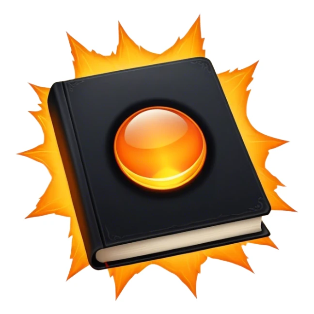 A bright orange book with a black, bold X with an edgy texture, exuding energy and pure, unapologetic confidence..orange halo aura.. unstoppable sticker