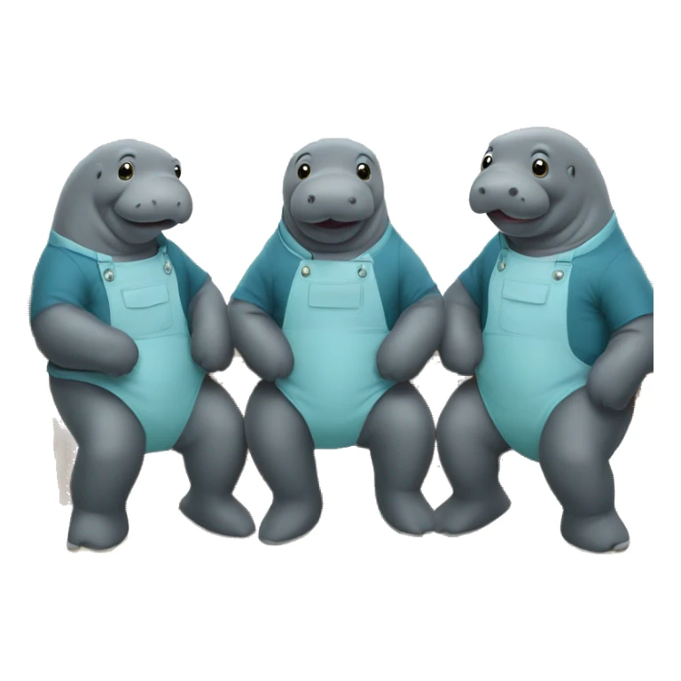 3 manatees in a barbershop triplet sticker
