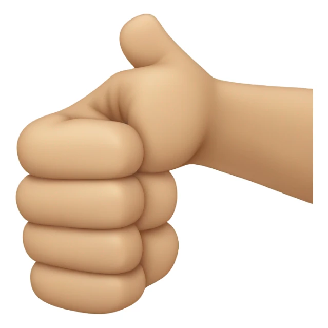 Thumbs up front of hand no fingers showing sticker