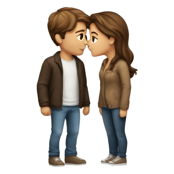 Cute couple with Brown Hair Kissing  sticker