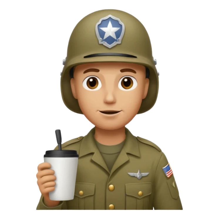 Une Tassae de cafe soldat americain ww2 anthropomorphe  sticker