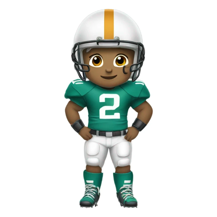 A blonde toddler with a football gear  sticker