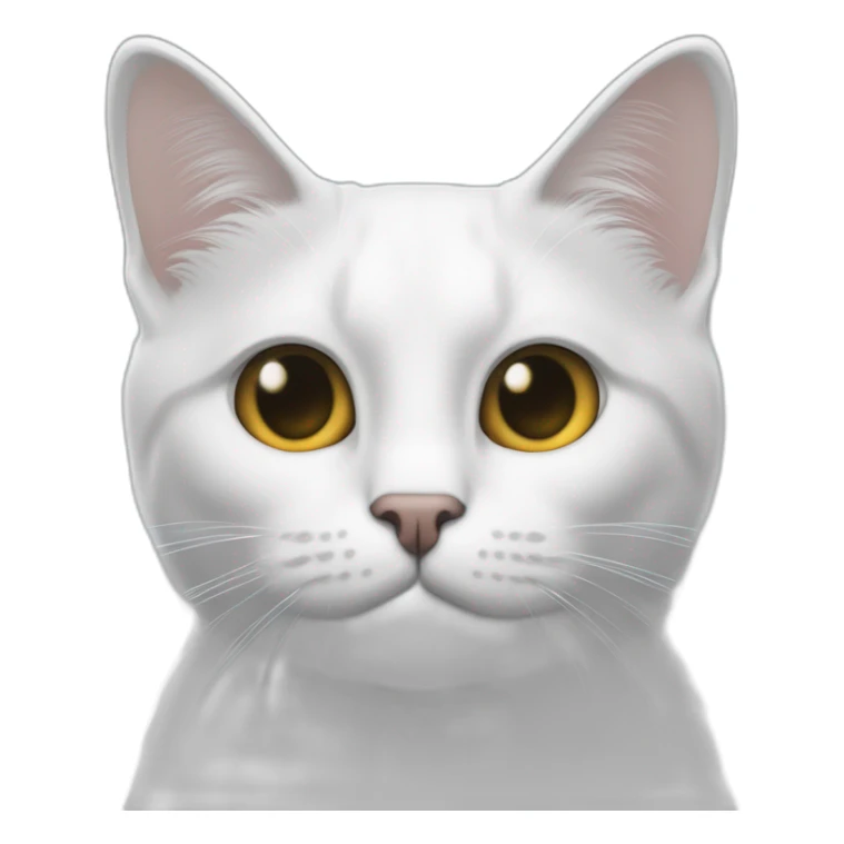 Un chat blanc avec des taches noires devant chaque oreilles et une tache noires au niveau du menton  sticker